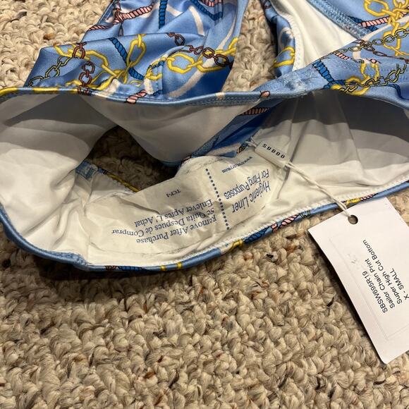 NWT Suboo Sailor Chain Print Super High Cut Bikini Bottom Sz XS Summer Beach - Picture 4 of 6